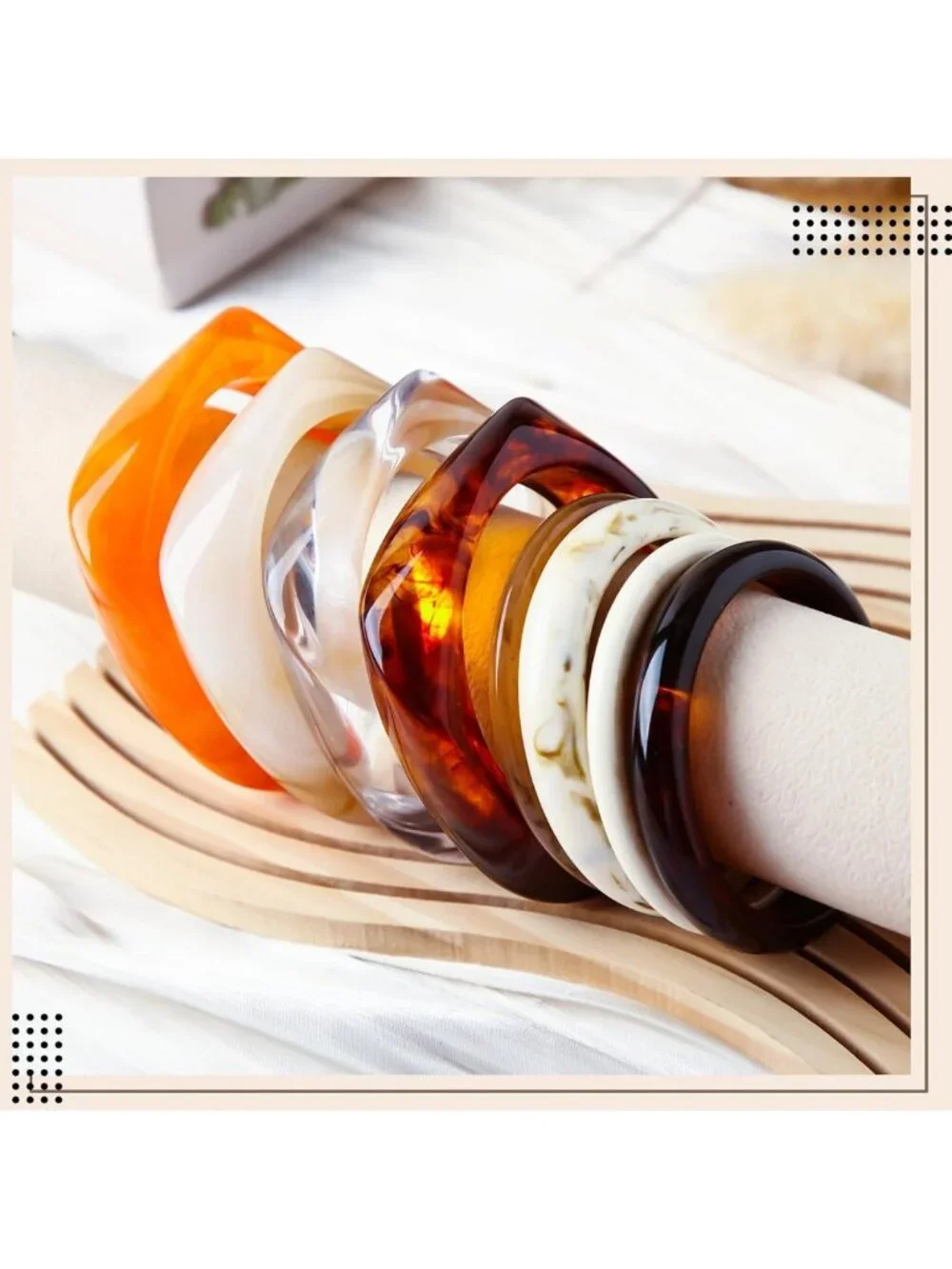Colorful Chunky Acrylic Resin Bangle Bracelets Set for Women - Trendy Statement
